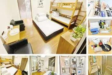 Petithotel017全室ミニキッチン付きファミリルーム 飲食街中心 阿波踊り会館7分 文理 徳島大学 アスティとくしま車8分