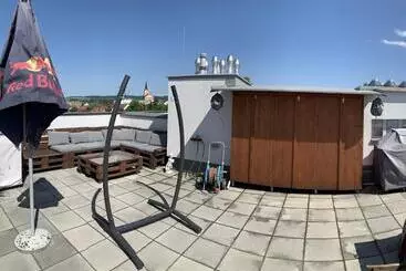 ツーリストアパートメント Penthouse Wohnung Am Radweg Mit Dachterasse