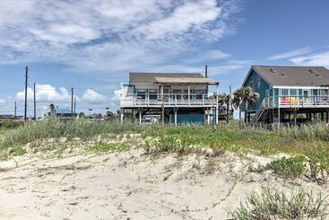کلبه Galveston Beachfront House W/ Deck & Ocean Views!