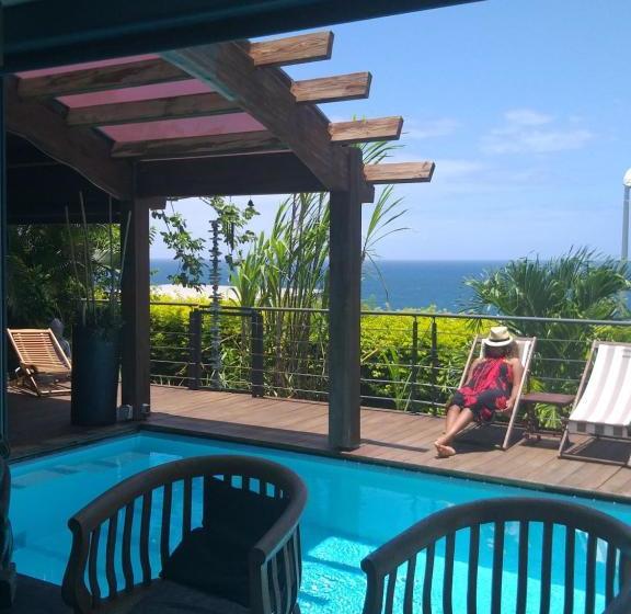 پانسیون Suite Indigo Jacuzzi Prive Piscine Vue Mer Acces Cuisine Laverie