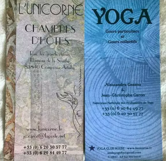 ベッドアンドブレックファースト L'unicorne Bed & Yoga Haut Var