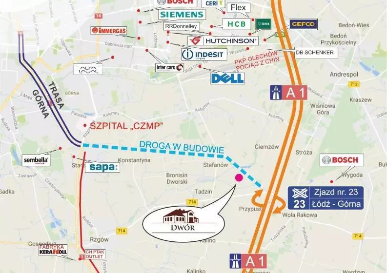 Dwór Giemzów Hotel   Autostrada A1