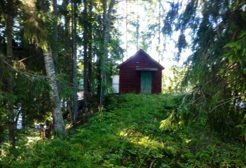 Tiny Hut In The Forest Overlooking The River