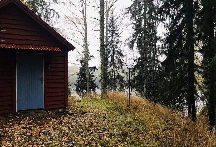 Tiny Hut In The Forest Overlooking The River