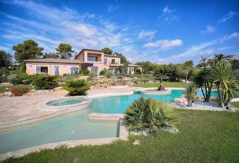 ベッドアンドブレックファースト Havre De Paix 5 étoiles Prestige Jacuzzi, Hammam, Sauna, Piscine Chauffée Mougins Cannes Grasse
