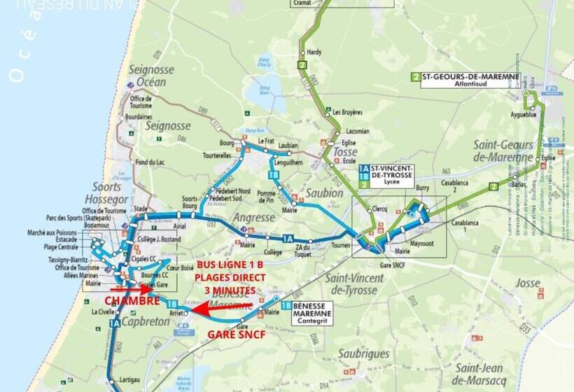 Bed and Breakfast Capbreton Hossegor Chambre Climatisée Espace Privé