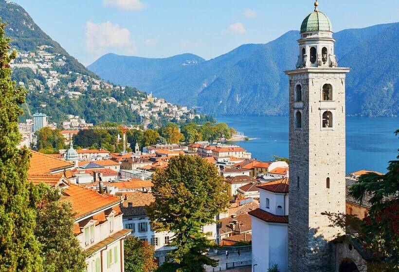 Lugano Blue Marine On Lake Shore
