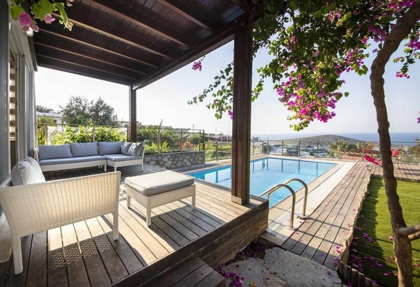 House With Amazing Sea View And Pool In Gumusluk