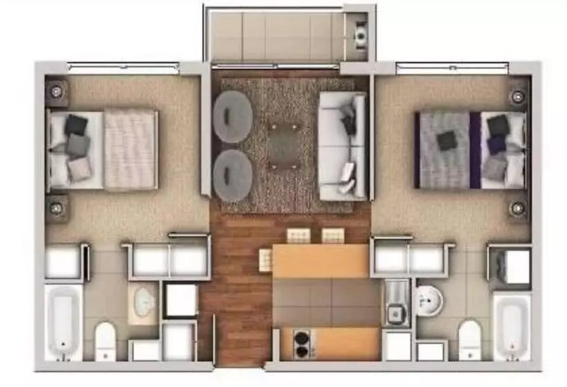 Lindo Y Acogedor Depto. De 2dormitorios+2baños