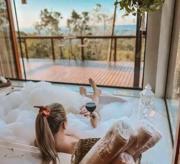 Cabana Romântica Na Serra Com Hidro, Lareira, Lagos E Trilhas