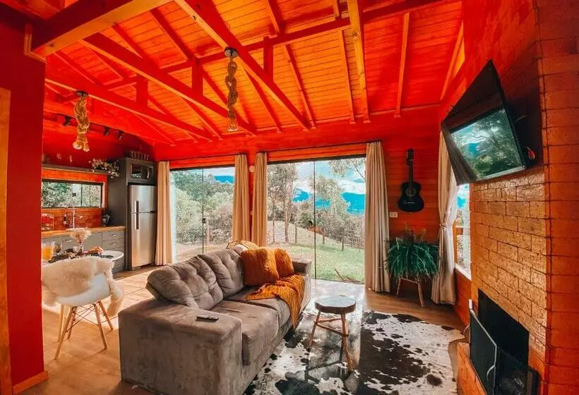 Cabana Romântica Na Serra Com Hidro, Lareira, Lagos E Trilhas