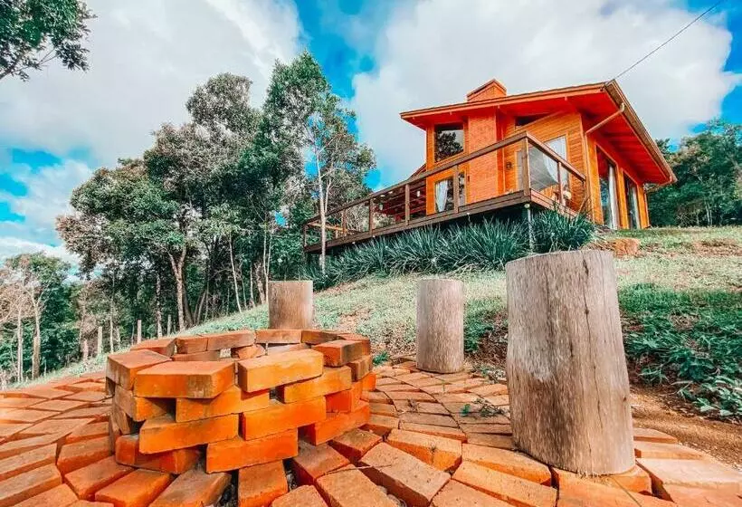 Cabana Romântica Na Serra Com Hidro, Lareira, Lagos E Trilhas