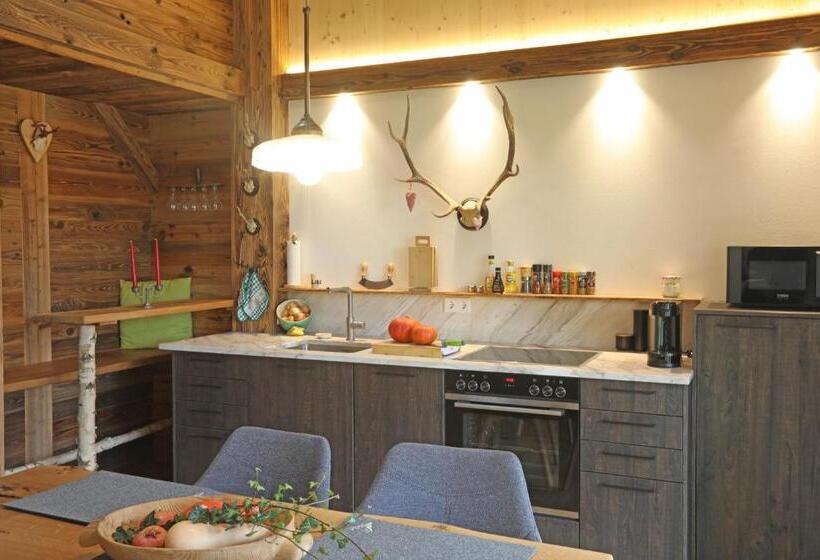 Ferienwohnung Birkennest Sauna Freisitz Almhütte