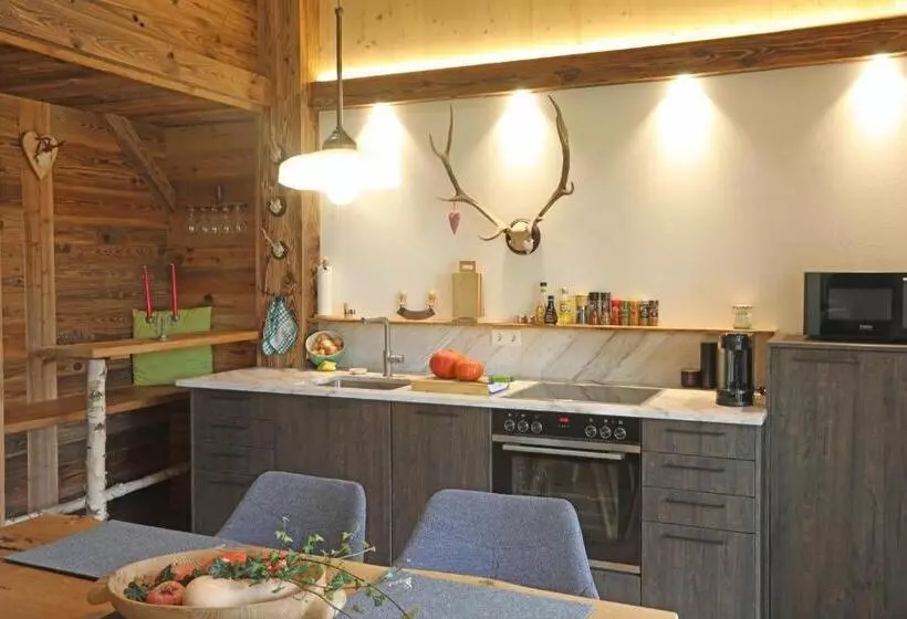 Ferienwohnung Birkennest Sauna Freisitz Almhütte