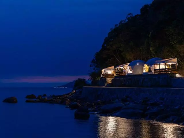 Hotelli Itoshima Sdgs Village Chikyu Mirai  海の大パノラマ 全室オーシャンビューのドームテント