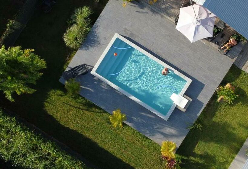 צימר Koko Lodge Lodge Paisible Avec Terrasse, Jardin Et Piscine
