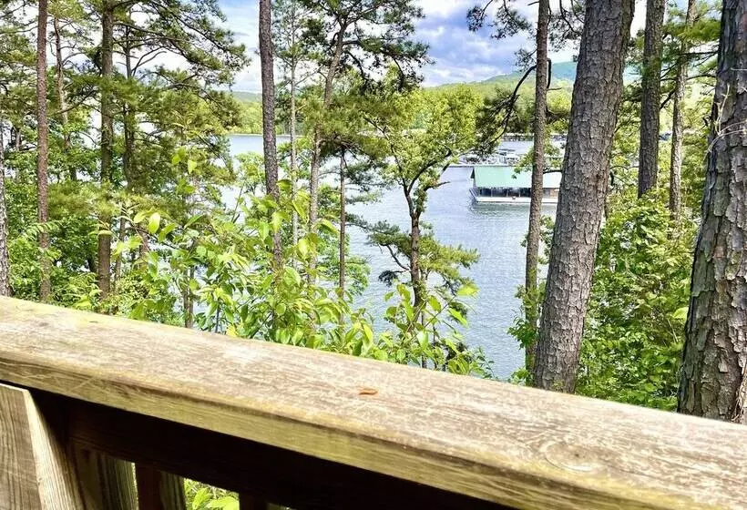 Lake View Two Bedroom, Two Bath Log Sided Cottage With Private Hot Tub Overlooking Lake Ouachita. By