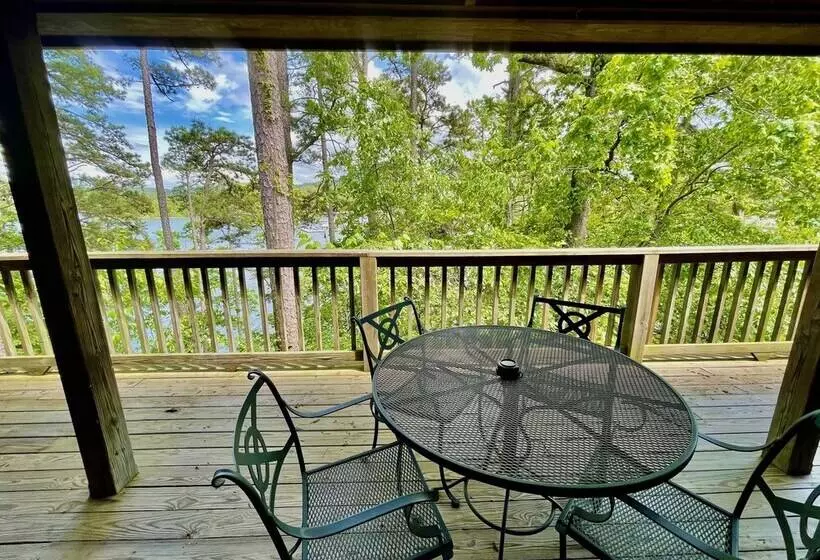 Lake View Two Bedroom, Two Bath Log Sided Cottage With Private Hot Tub Overlooking Lake Ouachita. By