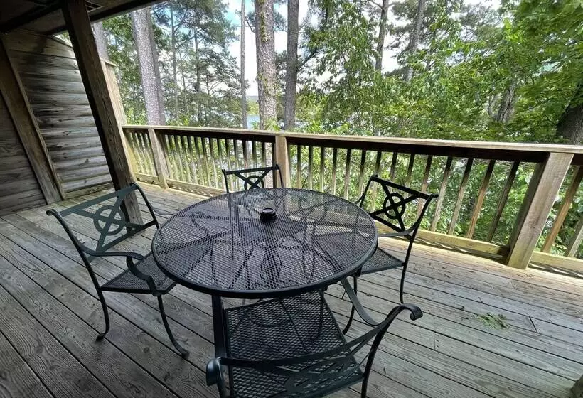 Lake View Two Bedroom, Two Bath Log Sided Cottage With Private Hot Tub Overlooking Lake Ouachita. By
