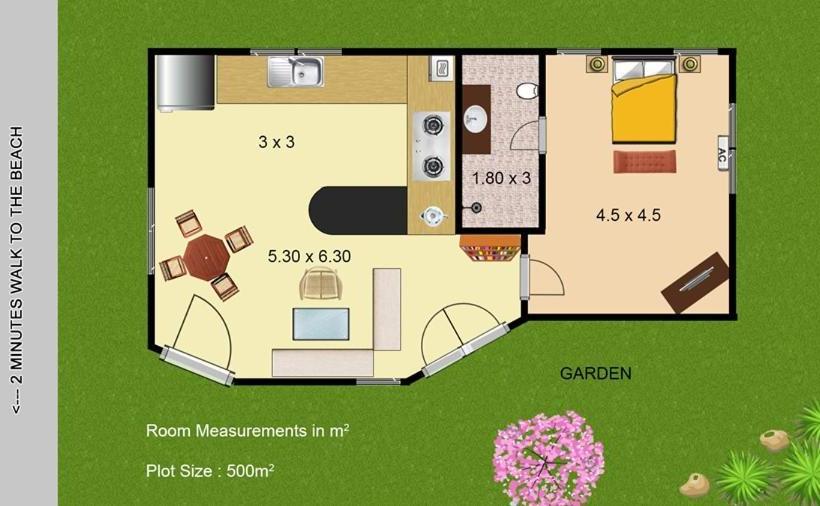 Cozy One Bedroom Apartment On Holiday Street, 2 Minutes Walk To Calangute Beach