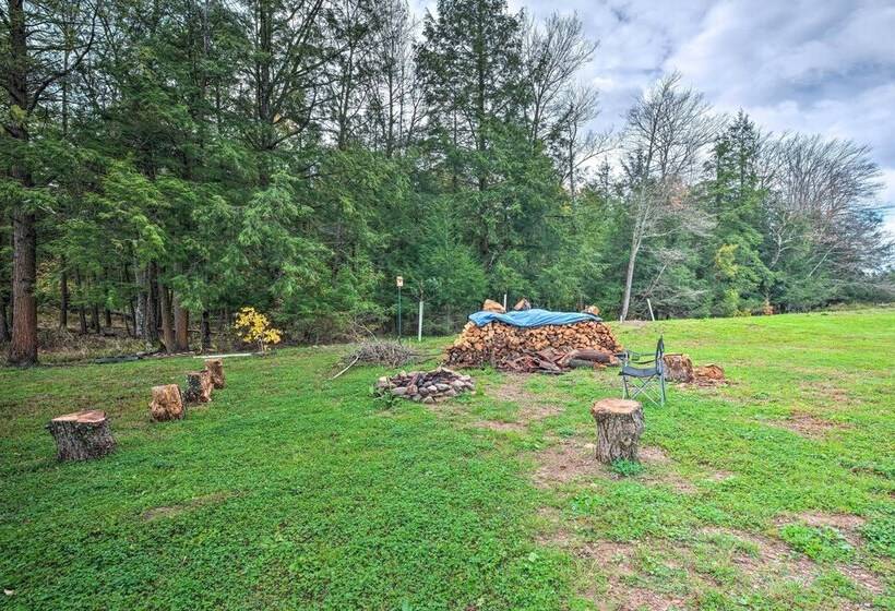 Spacious & Secluded Forksville Home: Fire Pit