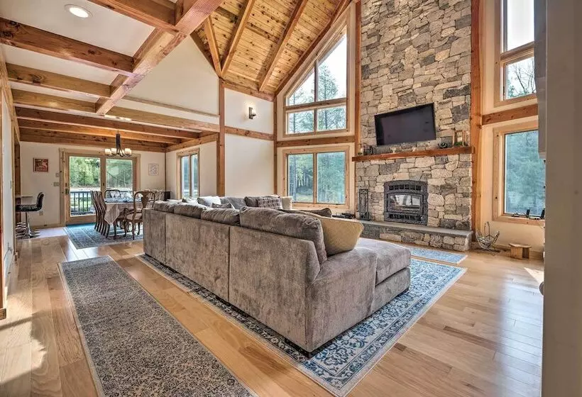 Spacious & Secluded Forksville Home: Fire Pit