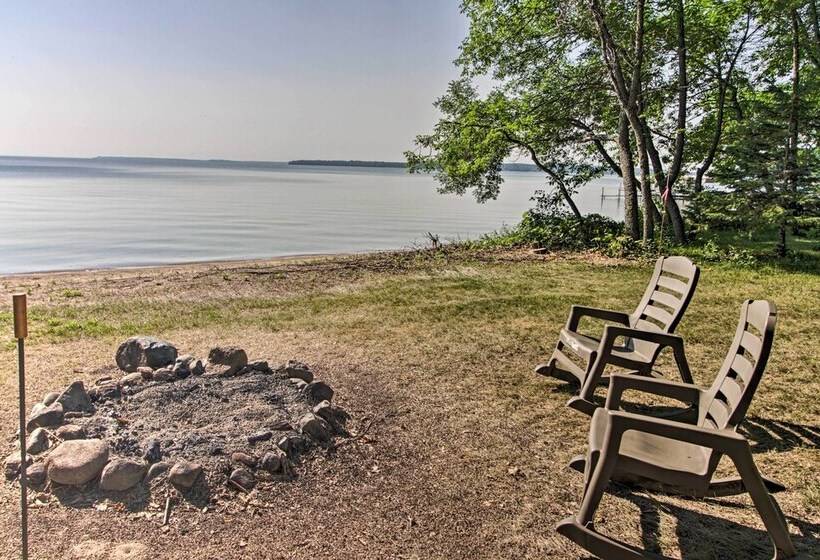Waterfront Leech Lake Cabin W/ Dock, Fire Pit