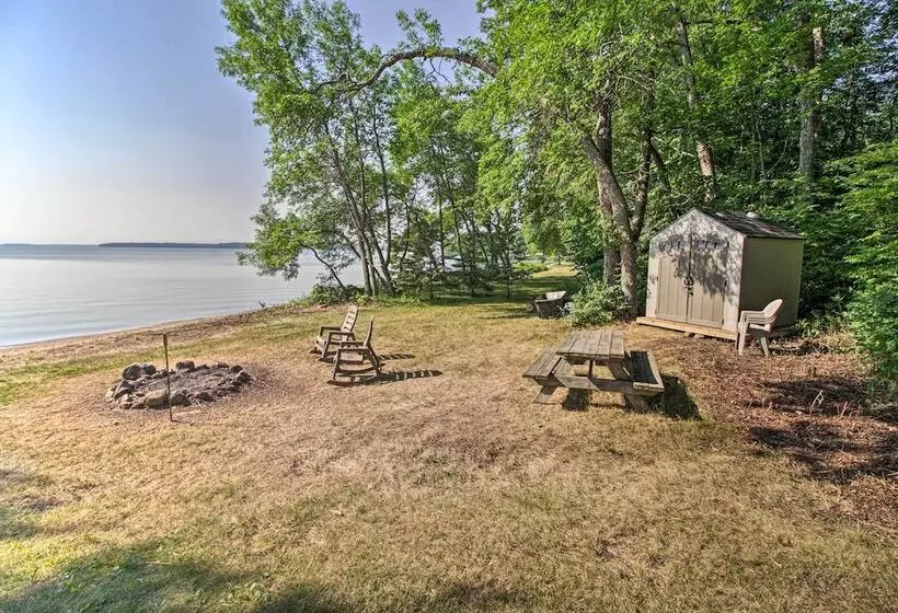 Waterfront Leech Lake Cabin W/ Dock, Fire Pit