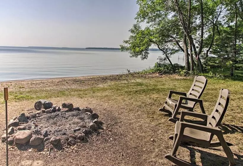 Waterfront Leech Lake Cabin W/ Dock, Fire Pit