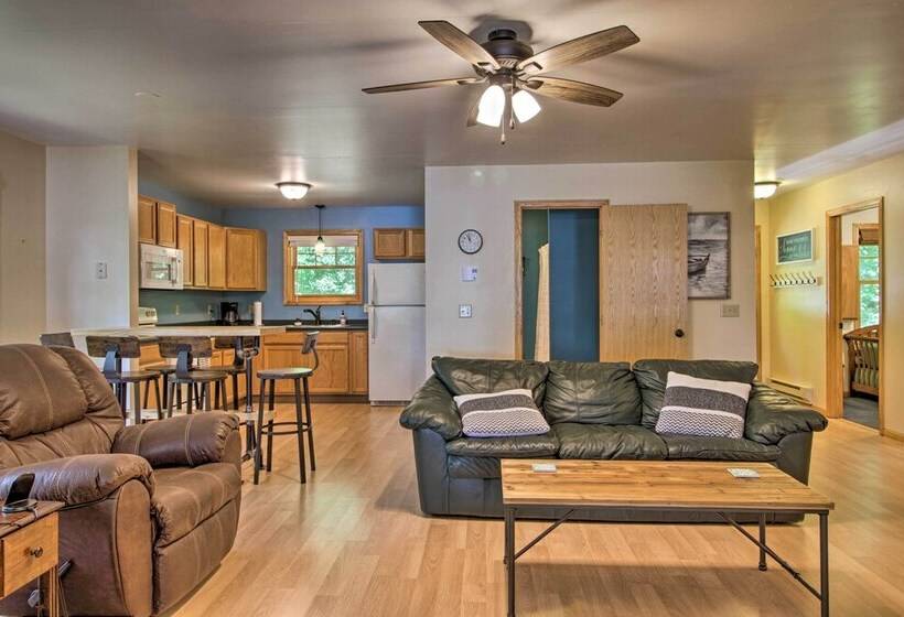 Waterfront Leech Lake Cabin W/ Dock, Fire Pit