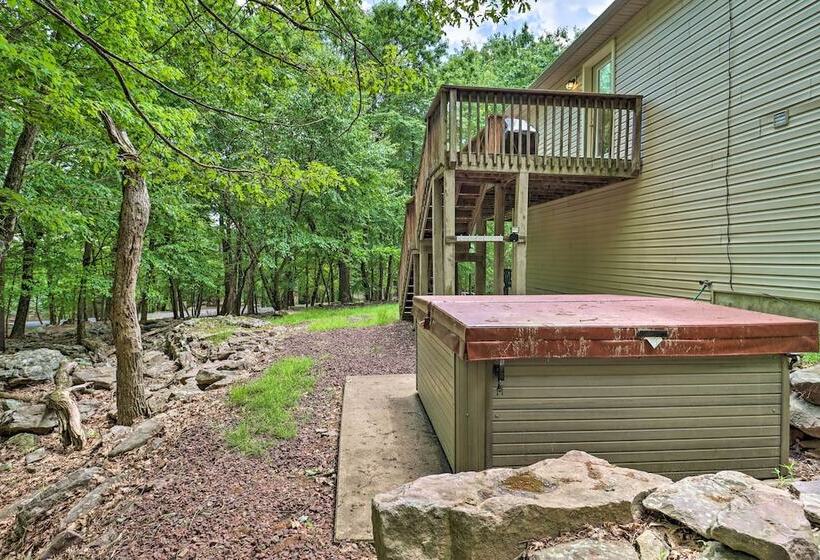 Deck, Hot Tub & Game Room: Lake Harmony Home