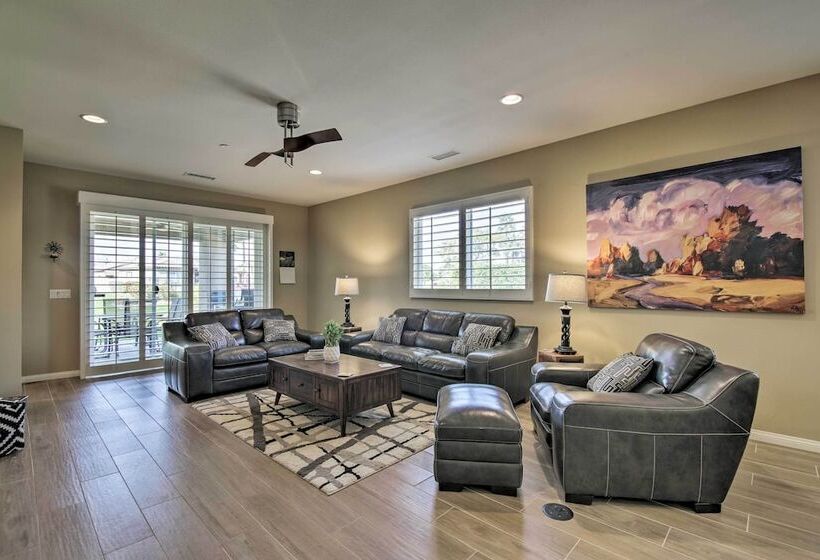 Pool & On Site Golf Course: Modern Indio Retreat