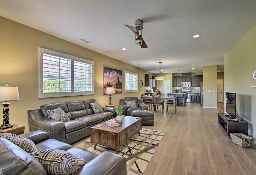 Pool & On Site Golf Course: Modern Indio Retreat