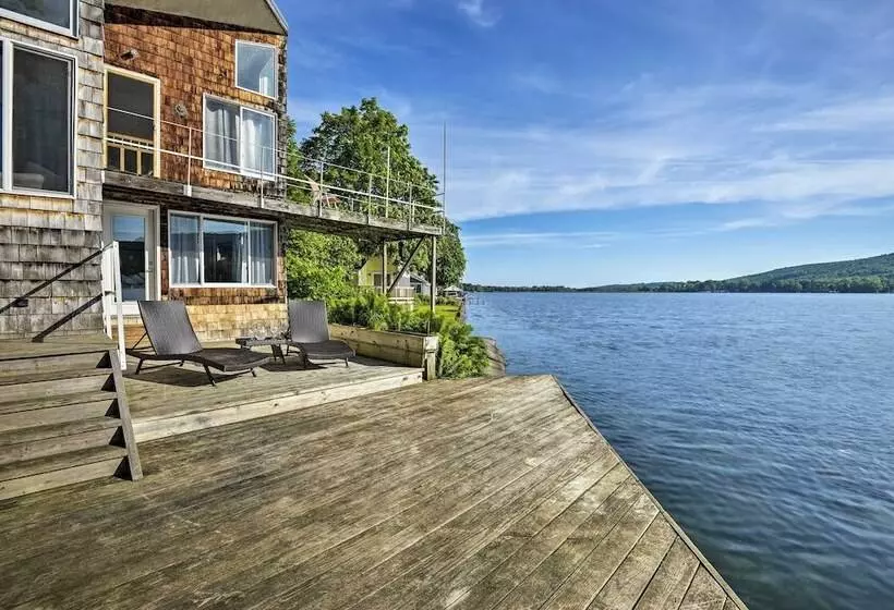 Waterfront Deruyter Home W/ Private Dock!