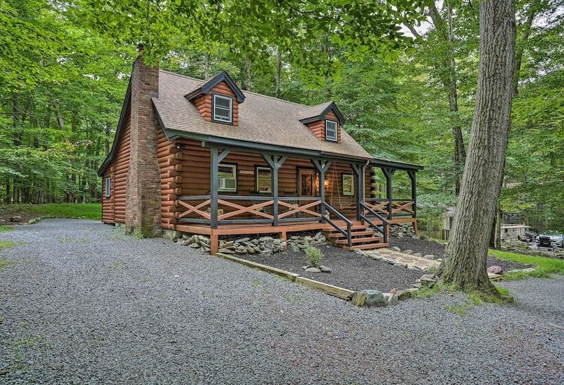 Pocono Log Cabin: Fireplace, Fire Pits & Amenities