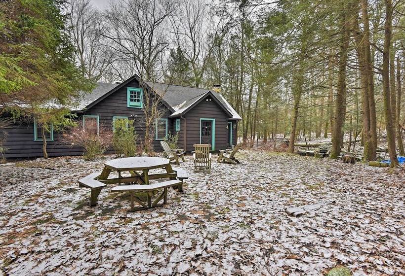 Secluded & Rustic Lake Harmony Cabin W/ Fire Pit!