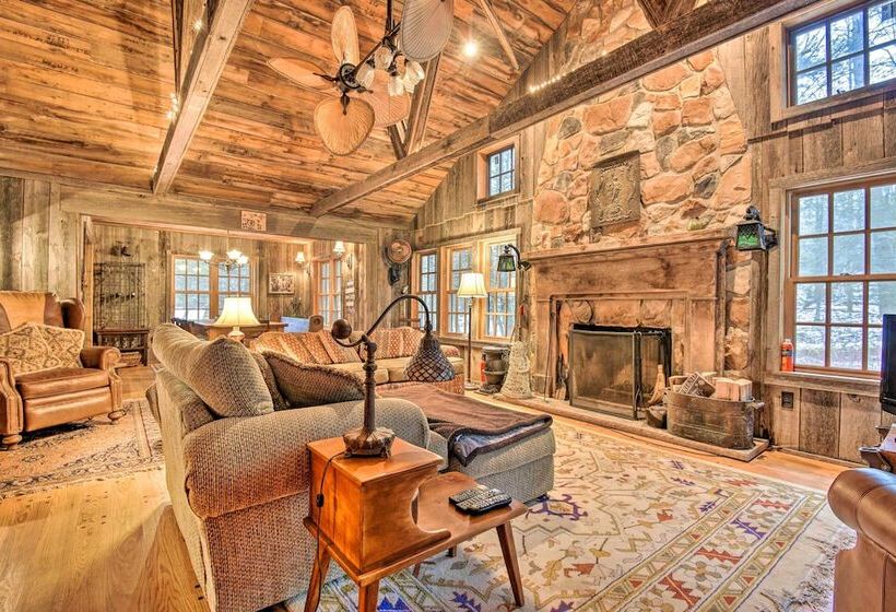 Secluded & Rustic Lake Harmony Cabin W/ Fire Pit!