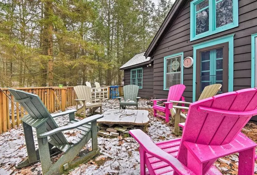 Secluded & Rustic Lake Harmony Cabin W/ Fire Pit!
