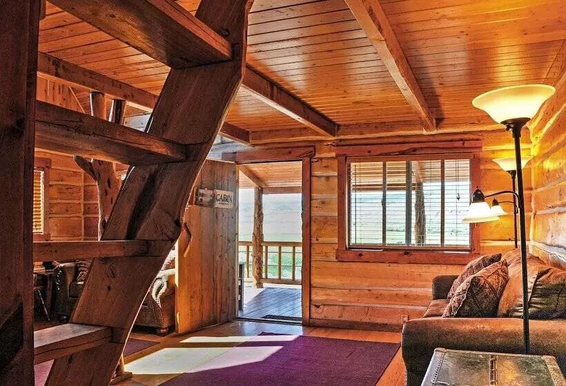 Remote Antimony Log Cabin W/ Green Meadow Views!