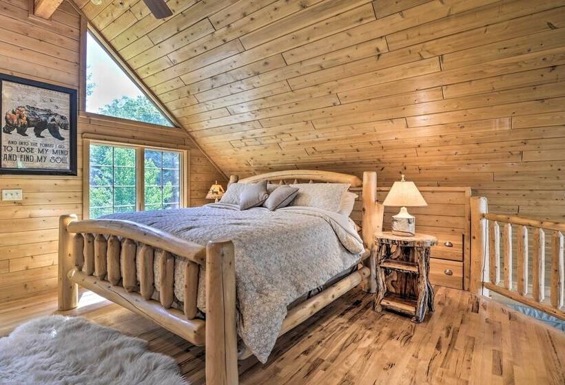 Cabin On Lake W/ 63 Acres & Trails + Guest House!