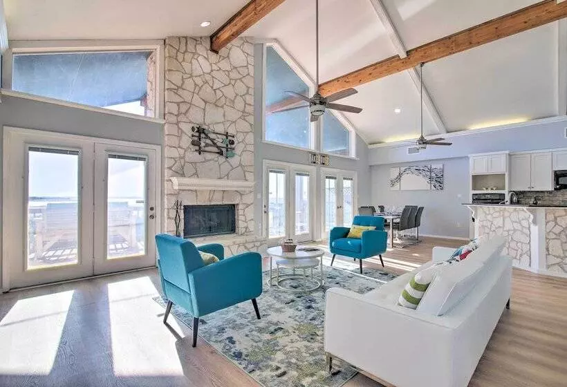 Sunny Lakefront Escape W/ Private Beach & Deck