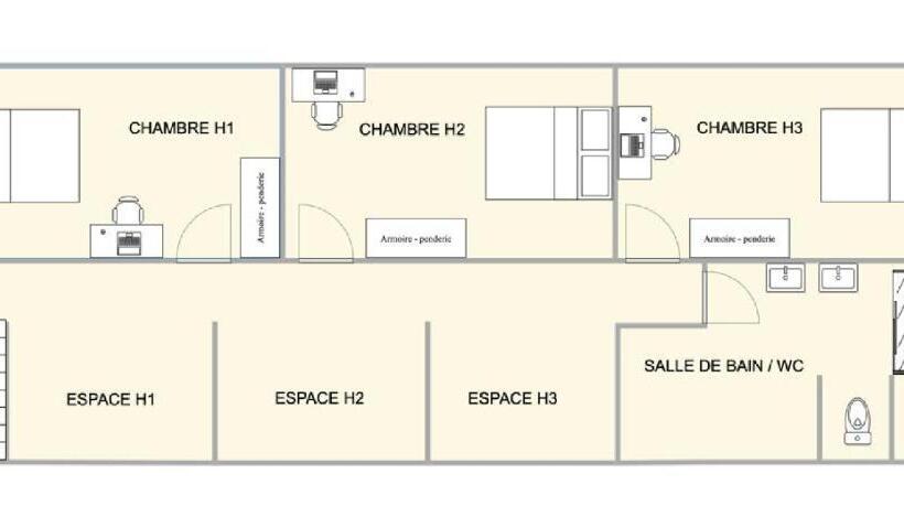 פנסיון Coeur De Ville #h3 Wifi Et Netflix Lave Linge Logement Partagé Chambre Privée