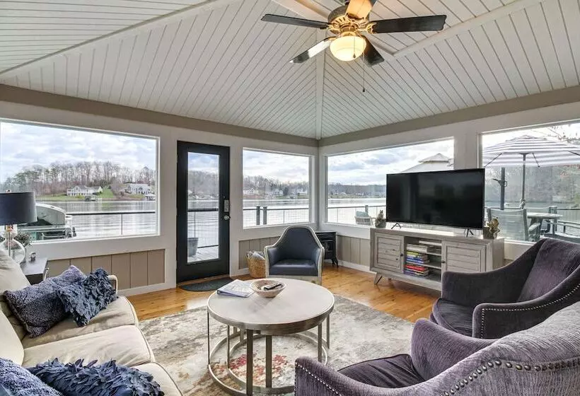 Unique Smith Mountain Lake Home Over Water W/ Dock