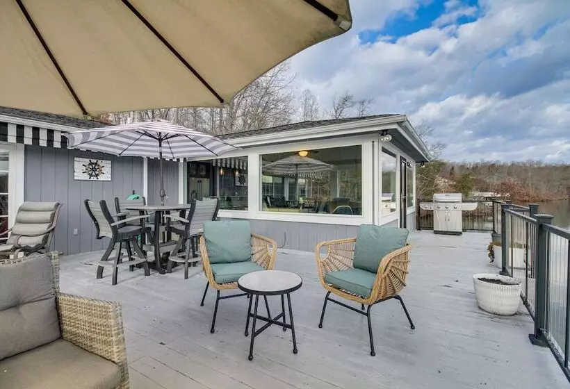 Unique Smith Mountain Lake Home Over Water W/ Dock