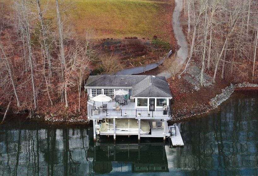 Unique Smith Mountain Lake Home Over Water W/ Dock
