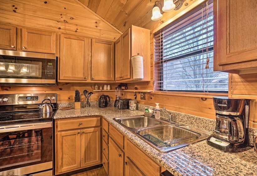 Riverfront Cabin W/ Hot Tub & Mountain Views!