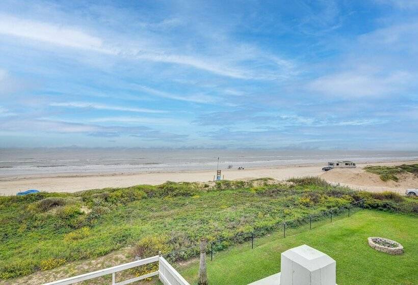 Oceanfront Crystal Beach Vacation Home W/ Deck!