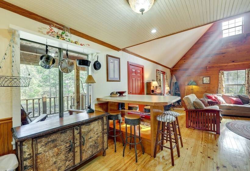 Cozy Oden Oasis W/ On Site Fishing Creek & Deck!