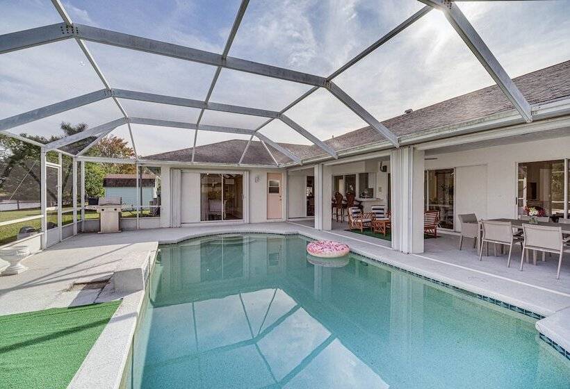 Port St Lucie Canal Front Home W/ Heated Pool!