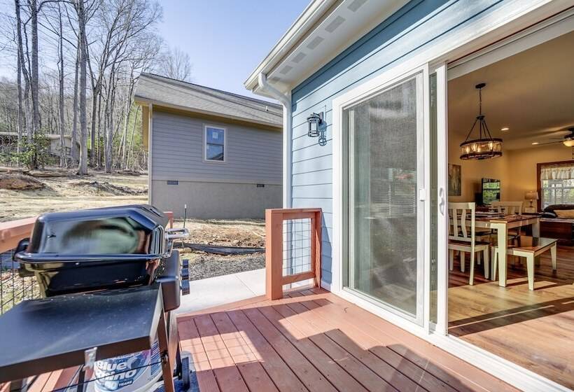 Maggie Valley Resort Home: Fire Pit, Pool & Stream